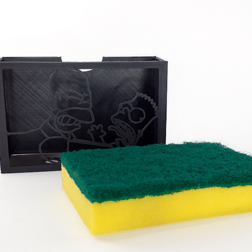 HOMER AND BART SIMPSON SPONGE HOLDER 3D model