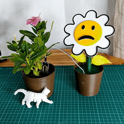 GIF9.gif Free STL file ROBOTIC FLOWER (detects moisture in plants)・3D printer model to download
