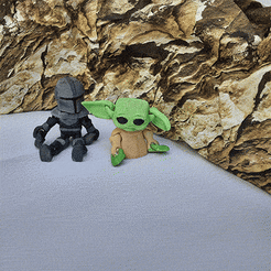 Untitled-1.gif Fichier 3D Star Wars Mandalorian et Baby Yoda (Flexi, à imprimer)・Modèle à télécharger et à imprimer en 3D