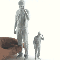 Old-Man.gif Télécharger le fichier STL Vieil homme avec un chapeau [Low Poly Figure] • Objet à imprimer en 3D, FrancescoRodighiero