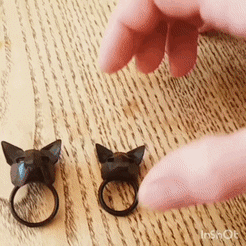test300.gif STL file Fox Ring・3D printing model to download