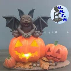 4.gif Chauve souris mignonne d'halloween, photophore led, Cute halloween bat, led tealight holder