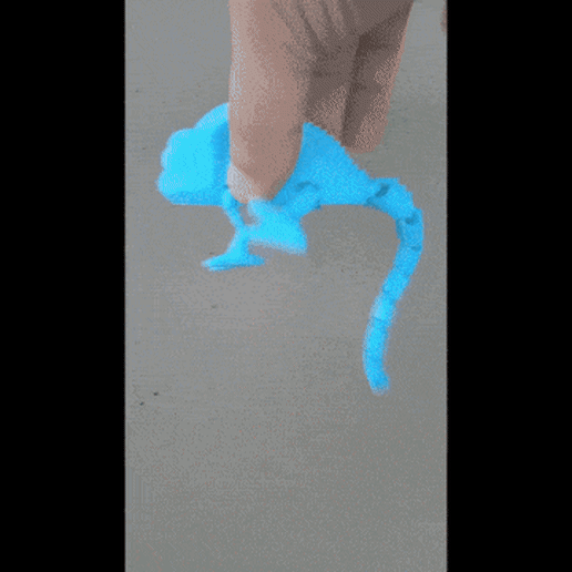 chameleongif.gif Download STL file Cute Flexible Chameleon • 3D printing template, o4saken