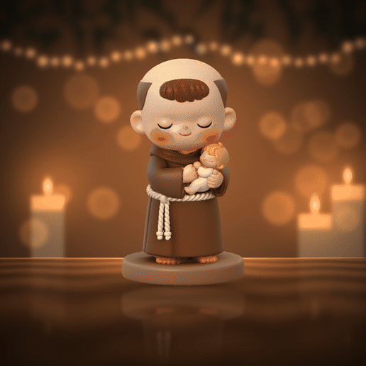 San Antonio de Padua Kokeshi – Figura para vela / Saint Anthony of Padua Candle figure STL