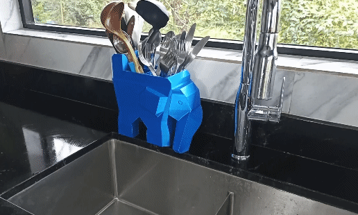 Elephant Shaped Drainer for Cutlery 🦣・ STL File for 3D printing