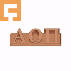 Alpha_Omicron_Pi.gif STL file Alpha Omicron Pi Sorority ( ΑΟΠ ) 3D Nametag・Model to download and 3D print, Corlu3d