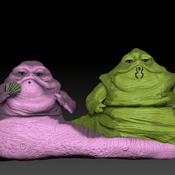 jabbas.gif 3D file STAR WARS .STL THE BOOK OF BOBA FETT OBJ. The Hutt Twins 3D KENNER STYLE ACTION FIGURE.・3D printing idea to download