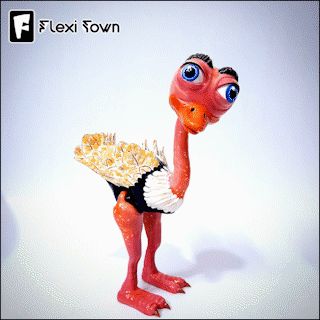 Flexi-Town-Ostrich,-G1.gif Flexi Ostrich, Gelenkige Zappelfigur, inklusive 3mf