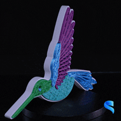 Quilled-Hummingbird-GIF-1.gif Fichier 3D Oiseau colibri à piquants・Objet imprimable en 3D à télécharger