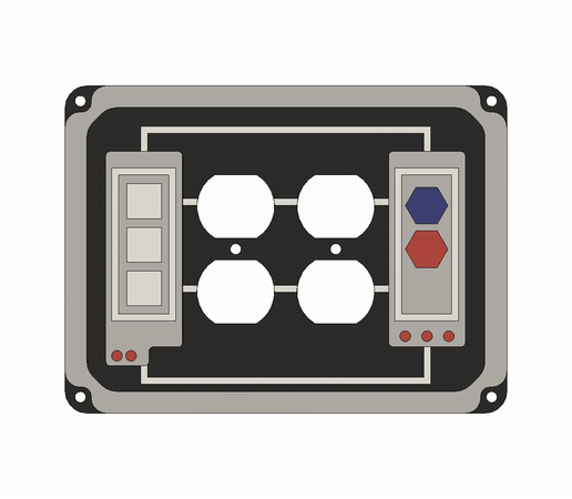 Star Wars Inspired Double Outlet Cover STL 3D Print File - Solid Version 3D model
