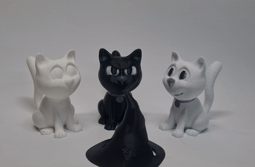 🎃 Halloween Cats - Nice & Evil Cat・ STL File for ・Cults