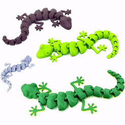 Lizard.gif Download free STL file Articulated Lizard v2 • 3D printing template, mcgybeer