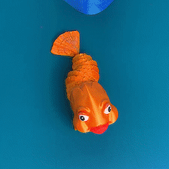 시퀀스-02_3.gif STL file Cute flexible goldfish -NO SUPPORT・Model to download and 3D print