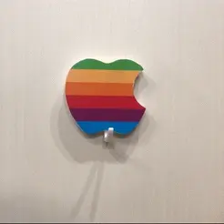 1.gif 3D file Apple logo - Wall key holder・3D printer model to download