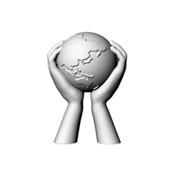 GIF.gif STL file GLOBE IN HANDS | EARTH IN HANDS・3D printer model to download
