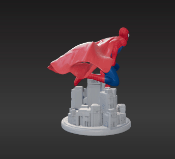 Rooftop Vigilante Figurine – Flowing Cape & City Base 3D Model 3D model