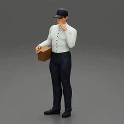 ezgif.com-gif-maker-19.gif 3D file delivery man holding a box・3D printable design to download