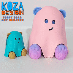 GHOST-COSTUME-GIF.gif STL file HALLOWEEN TEDDY GHOST COSTUME for Koza Valentines Teddy Bear・3D printer model to download