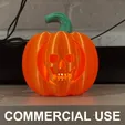 IMG_7989_Commercial.gif Skull Jack-O-Lantern Pumpkin Light Up with Bottom Closure - Commercial Use