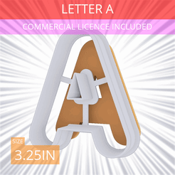 Letter_A~3.25in.gif Letter A Cookie Cutter 3.25in / 8.3cm