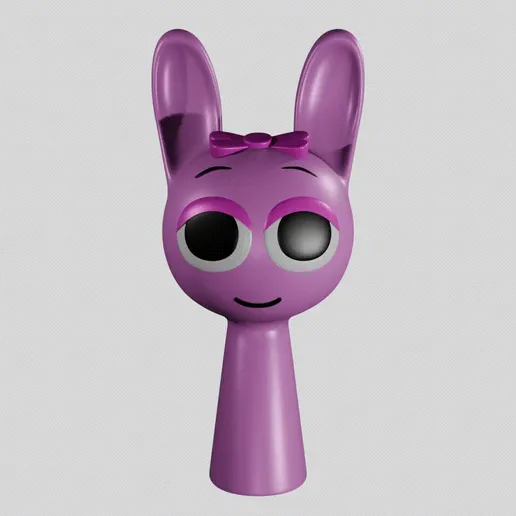 rotation-17-giff.gif PINKI SPRUNKI INCREDIBOX PINK | Sprunki 3D Model STL Fan Art