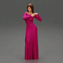 ezgif.com-gif-maker-1.gif Fichier 3D belle femme en robe de soirée・Objet pour impression 3D à télécharger
