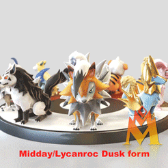 Mid-size-Canine-Pokemon.gif Download STL file 10 IN 1 Mid size CANINE TYPE POKÉMON pack -Mid size DOG type-FANART - POKÉMON FIGURINE • 3D print template, adamchai