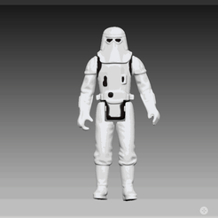 snowtrooper.gif 3D file Star Wars .stl SNOW TROOPER .3D action figure .OBJ Kenner style.・3D printing design to download