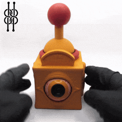 ezgif.com-optimize-8.gif STL file ANIMATRONICS MECHANICAL MOVING EYE - NO ELECTRONICS REQUIRED - FULL 3D PRINTABLE・3D printing design to download