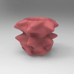 untitled.278.gif Файл STL органический органический цветочный горшок органический горшок для карандашей офисный контейнер геометрический граненый инструмент оригами・Модель для загрузки и 3D-печати