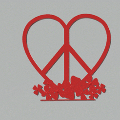 Unbenannt.gif Free STL file Peace Love Heart・3D printer design to download, 3DFilePrinter