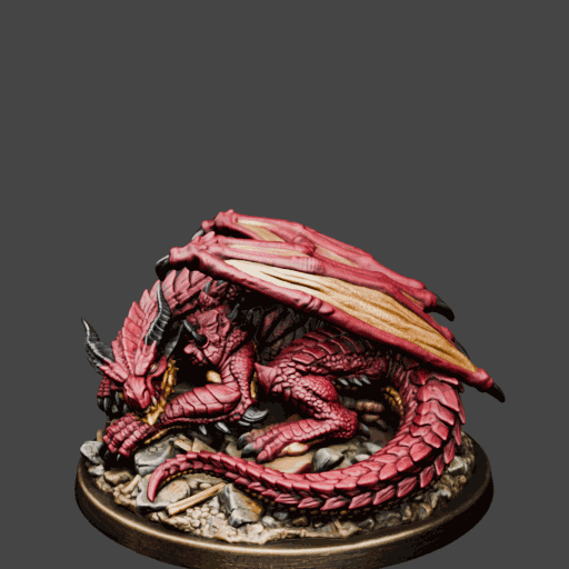 Red Sleeping Dragon Miniature