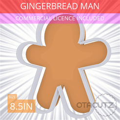 Gingerbread_Man~8.5in.gif STL file Gingerbread Man Cookie Cutter 8.5in / 21.6cm・3D print object to download
