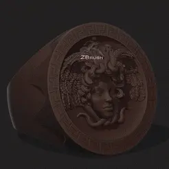 ezgif.com-crop.gif Medusa Versace Logo Ring 3D print model