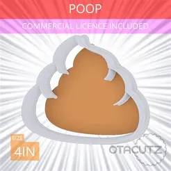 Poop~4in.gif Poop Cookie Cutter 4in / 10.2cm