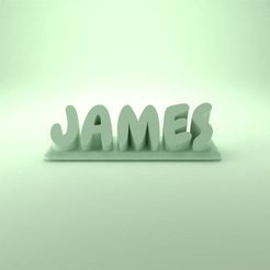 James_Organic.gif STL file James 3D Nametag - 5 Fonts・3D print design to download