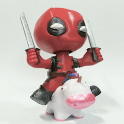 heading.gif Free STL file Deadpool on Unicorn Bobble Head - Marvel・3D print object to download