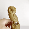 ezgif.com-gif-maker-17.gif Owl on tree Figurine and Ornament- No supports - 3mf Included