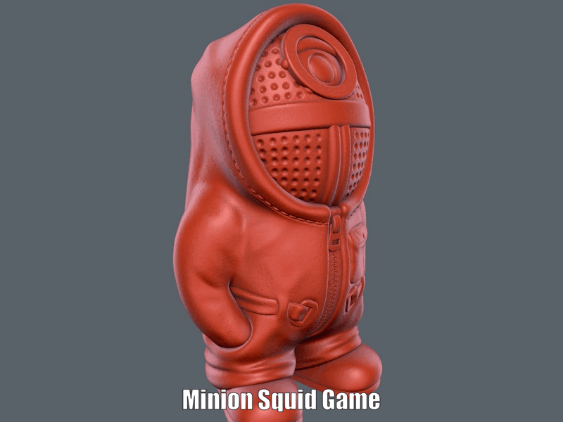 Minion-Squid-Game.gif STL-Datei Minion Squid Game(Einfacher Druck ohne Unterstützung) herunterladen • Modell zum 3D-Drucken, Alsamen