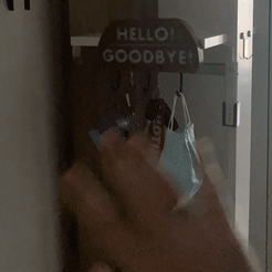 hb.gif 3D file Hello! Goodbye! - Led Light Key Hanger・3D printer model to download