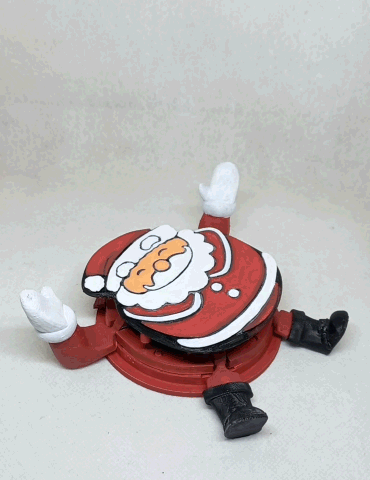 santa claus articulated cup holder (No Supports needed) - 3D model önizlemesi