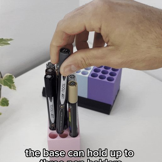 togif-ezgif.com-optimize-5.gif Modular Markers Organizer - Customizable 3D-Printed Pen Holder and Desk Organizer