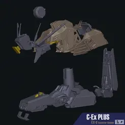 c_0119.gif EX-S Gundam Bust - Ex-PLUS(@2024_update .stl with support, .blend, non-hole Cover door) )