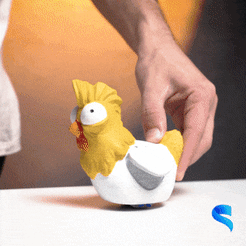 Flappy-Chicken-Gifs-1.gif Файл 3D Неуклюжий цыпленок・Шаблон для 3D-печати для загрузки