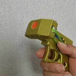 GIF.gif STL file 3D Printed Mini Rubber Band Nerf Pistol・3D print object to download, CCFDIY