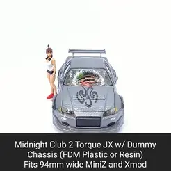 Torque-JX.gif STL file Midnight Club 2 Torque JX Body Shell with Dummy Chassis (Xmod and MiniZ)・3D printer design to download