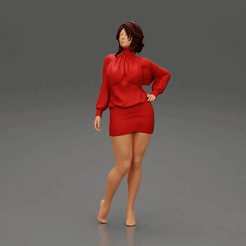 ezgif.com-gif-maker-7.gif Archivo 3D Modelo de moda confidente en mini vestido Modelo de impresión 3D・Modelo de impresión 3D para descargar, 3DGeshaft