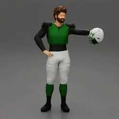 ezgif.com-gif-maker-3.gif 3D file Rugby player holding a helmet in hands・3D printing template to download