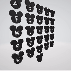 ezgif-4-99609bdc77.gif STL file Mickey ears font alphabet・3D printable model to download