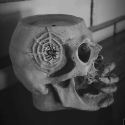 SmartSelect_20220913-145251_CapCut.gif Archivo STL Speak No Evil Candle Holder Decoración de Halloween Cráneo individual・Diseño de impresora 3D para descargar